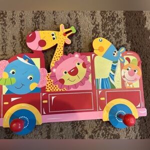 Hobby Lobby Kids Animal Wall Hook - Colorful Red & Pink Train: EUC